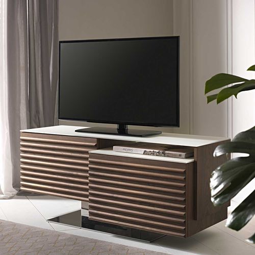 Rack de TV contemporâneo - Fabius - Italy Dream Design - com 2 portas / giratório / em madeira de freixo