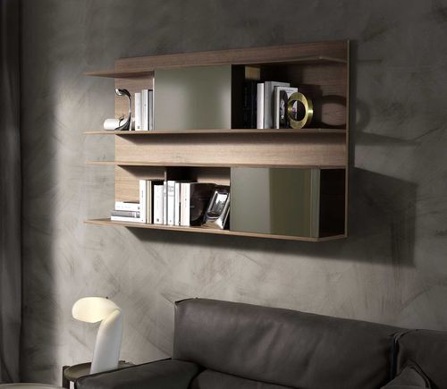 Livreiro de parede - Hugo - Italy Dream Design - contemporâneo / em madeira de freixo / em vidro