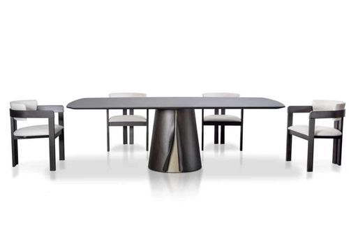 Mesa de jantar contemporânea - SHUCK - Italy Dream Design - em nogueira / com base em nogueira / retangular