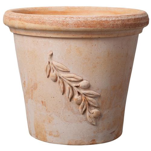 Vaso de jardim em terracota - OLIVE : TG6-N  - Deroma - cônico / redondo