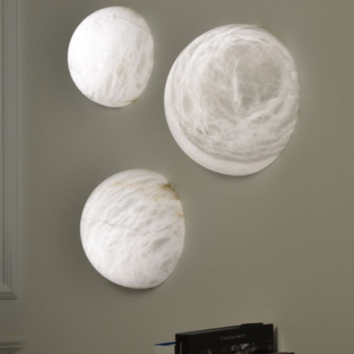 Arandela contemporânea - EMI - Atelier-alain-ellouz - para ambiente interno / em alabastro / redonda