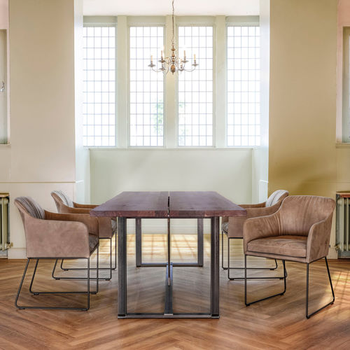 Mesa de jantar contemporânea - ARTUS - KFF - em carvalho / em aço / retangular
