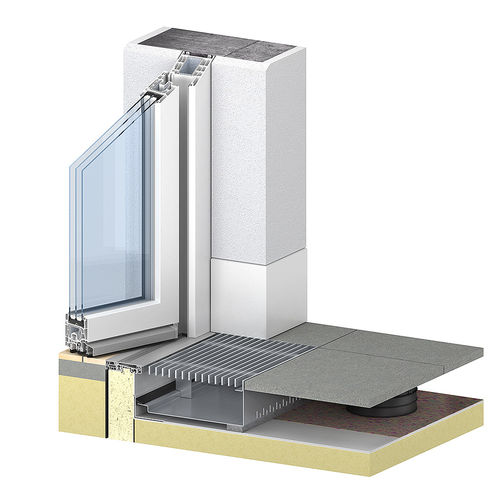 Calha de escoamento com grelha - PREMIPLAN PLUS - Trocal - grelha em aço inoxidável / de piso / para porta