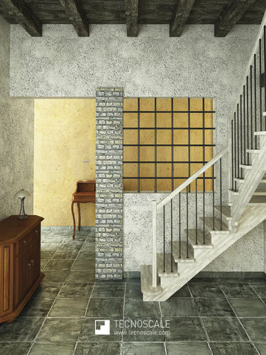 Escada em L - 900 NOVECENTO MAISON - TECNOSCALE - com degraus em madeira / com estrutura em madeira / da linha residencial
