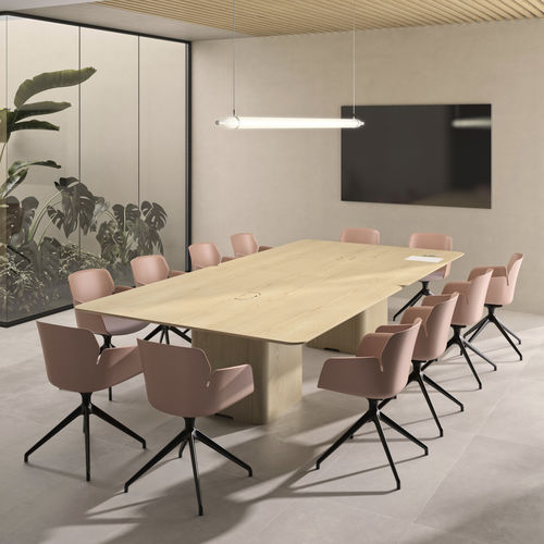 Mesa de reunião contemporânea - BOSCO - Ofifran - em madeira / com base em madeira / retangular