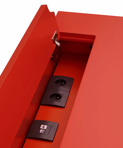 Mesa secretária contemporânea - CO-PIED - Les Pieds sur la Table ® - com folheado de madeira / sob medida / da linha comercial