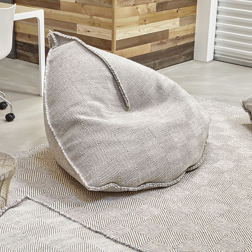 Puff pera contemporâneo - SAIL - GAN RUGS - de lã / cinza / marrom-acinzentado