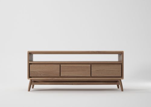 Rack de TV contemporâneo - TW25 - Karpenter - em carvalho / em teca