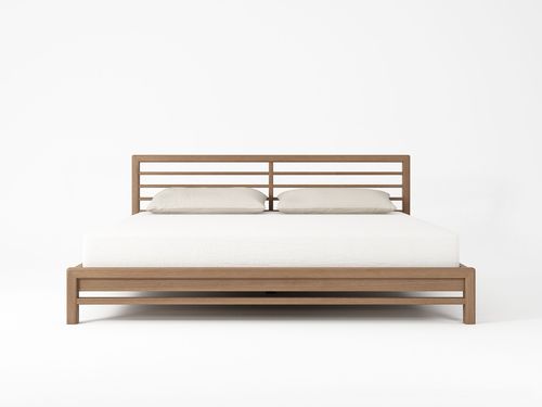 Cama king size - JUN03EU - Karpenter - contemporânea / com cabeceira / em nogueira