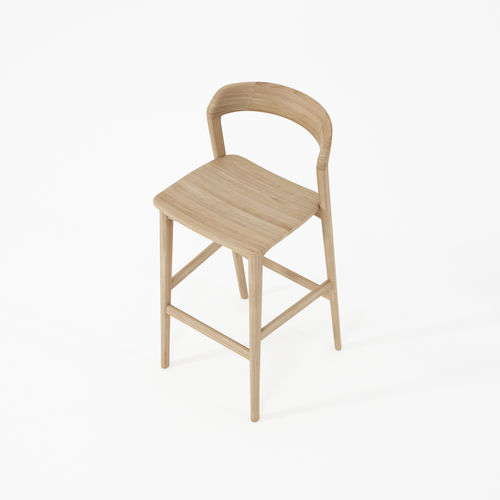 Cadeira alta contemporânea - HOS-GI06 - Karpenter - para ambiente interno / em carvalho / em teca