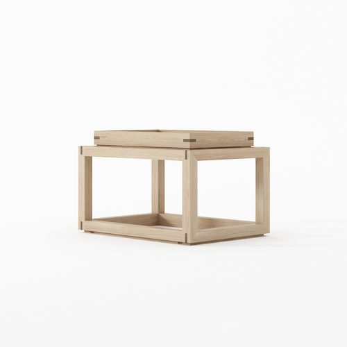 Mesa de centro contemporânea - UP &amp; DOWN - Karpenter - em teca / em carvalho branco / com base em madeira