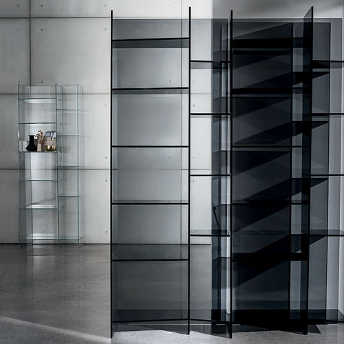 Livreiro modular - DELPHI  - Sovet Italia - contemporâneo / em vidro / branco
