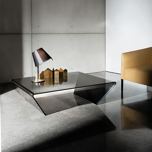 Mesa de centro contemporânea - RUBINO - Sovet Italia - em vidro fumê / em vidro laqueado / de vidro curvo