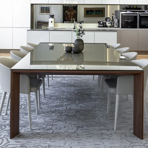 Mesa de jantar contemporânea - TORONTO - Sovet Italia - em vidro laqueado / em vidro fosco / em cerâmica