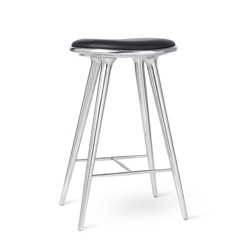 Banqueta alta contemporânea - 01022 - Mater Design - com base em alumínio / estofada / com apoio para pés