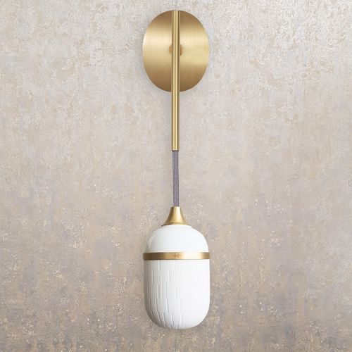 Arandela contemporânea - FLEUR DE KAOLIN  - Designheure - para ambiente interno / em aço laqueado / em latão escovado