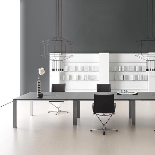 Mesa de reunião contemporânea - DV901 VERTIGO - Della Valentina Office - em laminado / metálica / em grés porcelanato