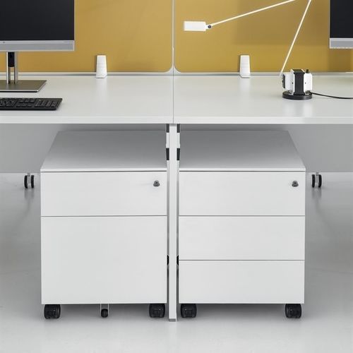Módulo de gavetas para escritório metálico - DV550 - Della Valentina Office - em laminado melamínico / com 3 gavetas / com rodízios