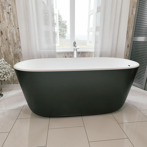 Banheira oval - LULLABY-MINI-BLCK-WHT™ - Aquatica Marmite SP. Z.o.o - freestanding / para residência / em Solid Surface