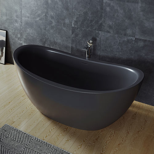 Banheira oval - LILLIAN BLCK - Aquatica Marmite SP. Z.o.o - freestanding / para residência / em aglomerado mineral