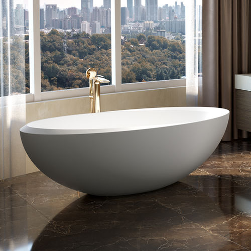Banheira oval - ILLUSION-WHT - Aquatica Marmite SP. Z.o.o - freestanding / para residência / de resina