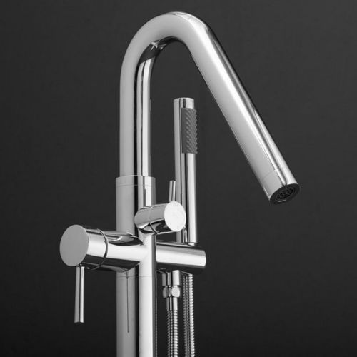 Misturador monocomando para banheira - COLONNA WS  - Aquatica Marmite SP. Z.o.o - de piso / em metal cromado / para banheiro