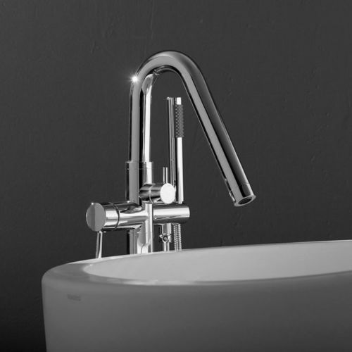 Misturador monocomando para banheira - COLONNA-135  - Aquatica Marmite SP. Z.o.o - de piso / em metal cromado / para banheiro