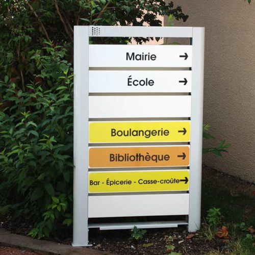 Placa de sinalização em aço galvanizado - MODULAR L716 H1500 - TF URBAN - de orientação / para ambiente externo