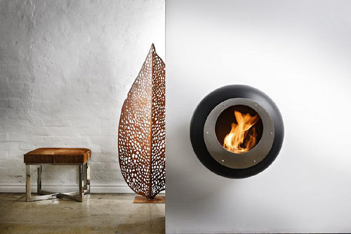Lareira ecológica a bioetanol - VELLUM BLACK - Cocoon Fires - de parede / Face única / aberta