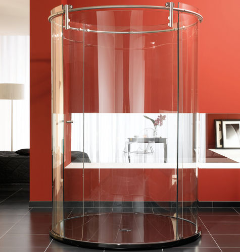 Sistema deslizante em aço inoxidável - VARIO - MWE Edelstahlmanufaktur - para porta de vidro / para porta de box de banheiro
