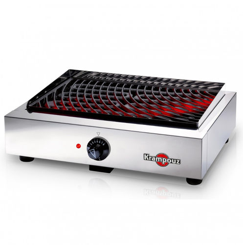 Grelhador elétrico - AUTHENTIC : GECIB3AO - KRAMPOUZ - de bancada / profissional / em aço inoxidável