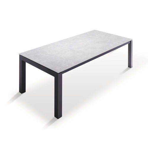 Mesa contemporânea - ENIX - MOBLIBERICA - em cerâmica / com base metálica / retangular