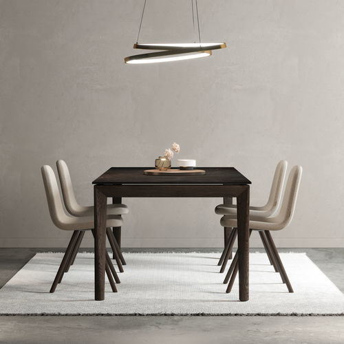 Mesa contemporânea - ILEX - MOBLIBERICA - em cerâmica / com base em madeira maciça / com base em madeira de freixo