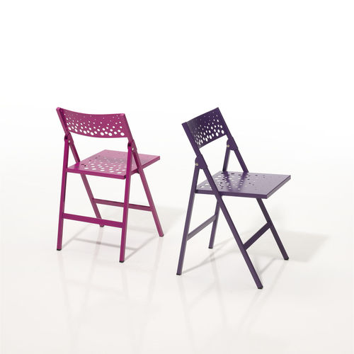 Cadeira contemporânea - MOON - MOBLIBERICA - para ambiente externo / metálica / com base metálica