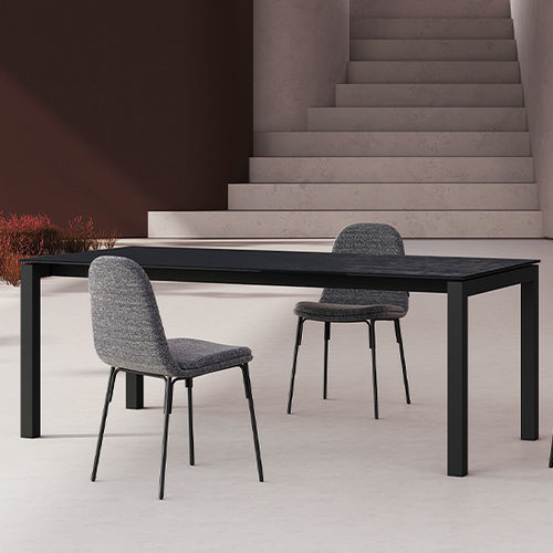 Mesa contemporânea - JULIA - MOBLIBERICA - em cerâmica / com base em aço / com base em aço inoxidável