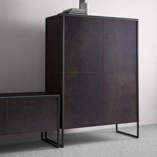 Buffet aparador alto - TERRA - MOBLIBERICA - contemporâneo / metálico / em vidro