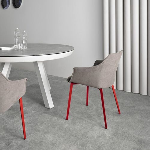 Cadeira contemporânea - KEDUA  - MOBLIBERICA - para ambiente interno / em tecido / com base metálica