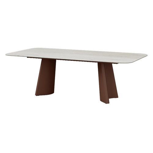 Mesa de jantar contemporânea - ALBA - MOBLIBERICA - em cerâmica / com base metálica / retangular