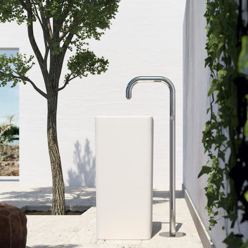 Misturador monocomando para lavatório - BOSS: B40L.M - Fontealta - de piso / em aço inoxidável / para ambiente externo