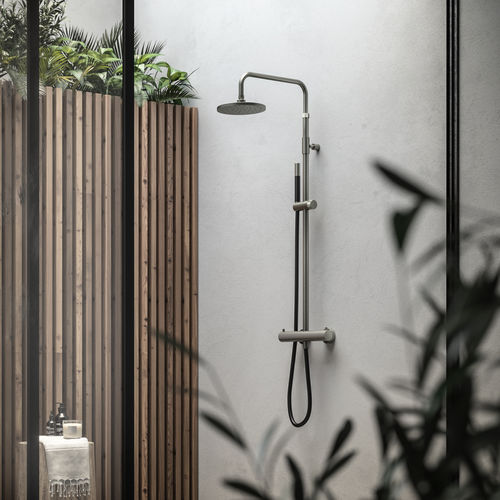 Coluna de banho termostática - WATERLINE : W075.E - Fontealta - em aço inoxidável / de parede / contemporânea