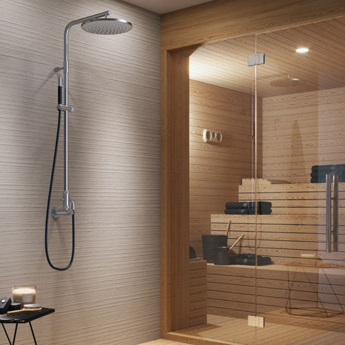 Coluna de banho da linha comercial - CLASSY : W632.E - Fontealta - em aço inoxidável / de parede / contemporânea