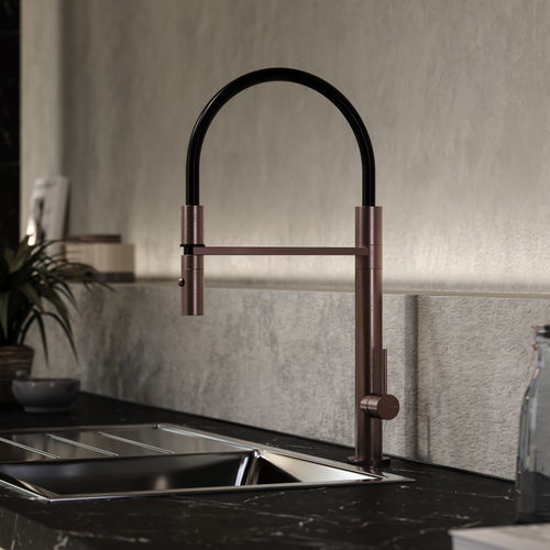 Misturador monocomando de bancada - K35.S - Fontealta - em aço inoxidável 316L / para cozinha / 1 furo