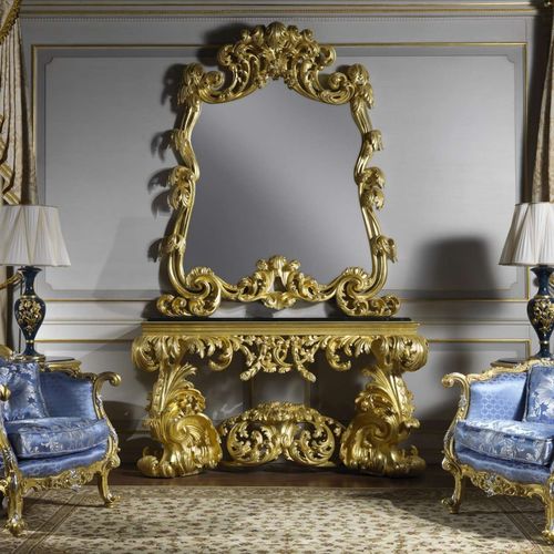 Aparador de estilo Baroco - art. 995 - VIMERCATI MEDA LUXURY CLASSIC FURNITURE - em mármore / com base em metal dourado / retangular