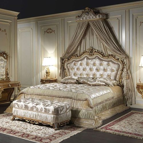 Cama com dossel - art. 2013 - VIMERCATI MEDA LUXURY CLASSIC FURNITURE - de casal / de estilo Baroco / estofada
