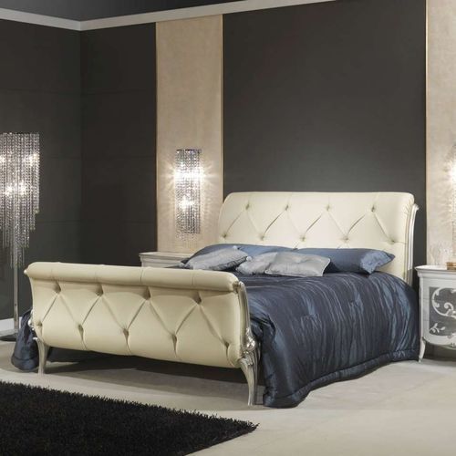 Cama de casal - Art Decò - VIMERCATI MEDA LUXURY CLASSIC FURNITURE - de estilo / estofada / com cabeceira estofada