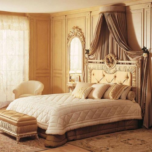 Cama de casal - Louvre - VIMERCATI MEDA LUXURY CLASSIC FURNITURE - de estilo / estofada / com cabeceira estofada