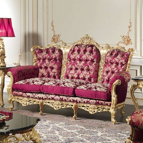 Sofá de estilo - Barocco - VIMERCATI MEDA LUXURY CLASSIC FURNITURE - para sala / em tecido / com braços