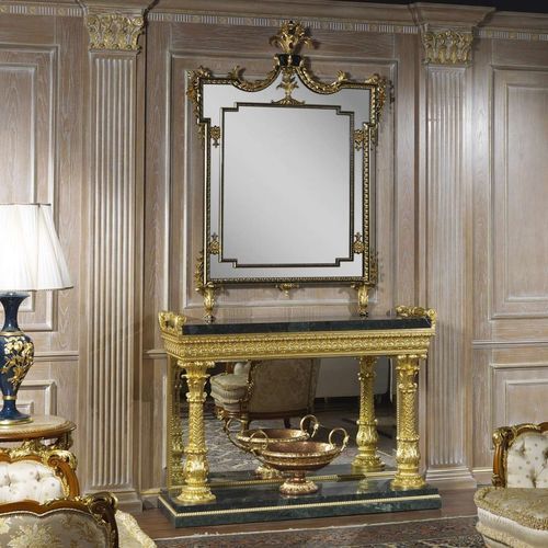 Aparador de estilo - art. 999 - VIMERCATI MEDA LUXURY CLASSIC FURNITURE - em mármore / com base de madeira com folha de ouro / retangular