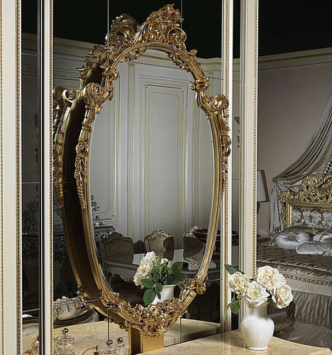 Espelho de parede - art. 2090 - VIMERCATI MEDA LUXURY CLASSIC FURNITURE - de estilo / oval / dourado