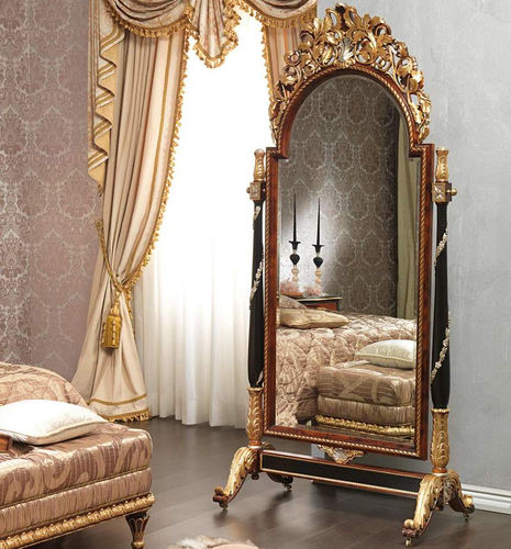 Espelho de piso - EMPERADOR BLACK  - VIMERCATI MEDA LUXURY CLASSIC FURNITURE - Luís XV / em madeira / dourado